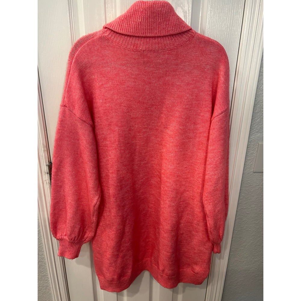 Show‎ Me Your Mumu Chester Sweater Dress Hot Pink Knit Turtleneck Oversized Mini - Picture 8 of 8